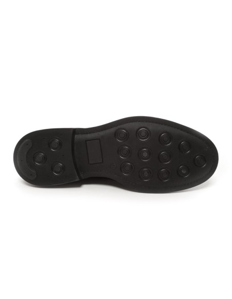 Black leather derby