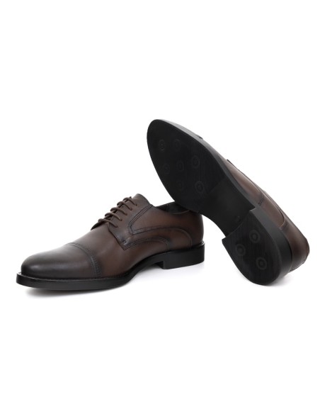 Brown leather derby