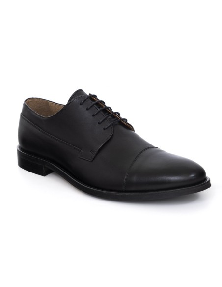 Black leather derby