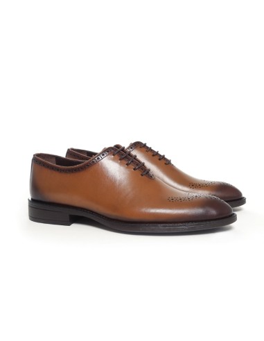 Oxford de piel con costura color cuero