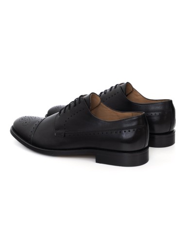 Black leather derby