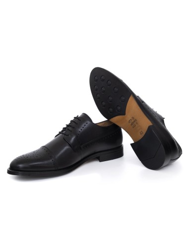 Black leather derby