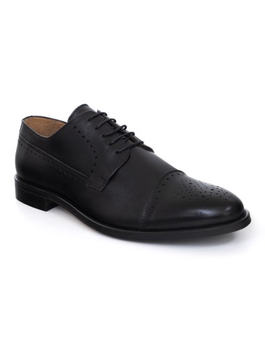 Derby de piel con picado maría color negro