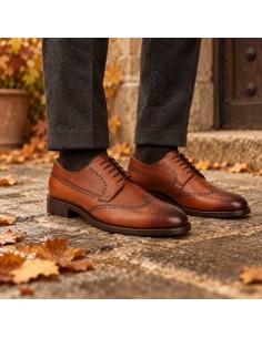 Derby de peau marron OLVERA-CUERO