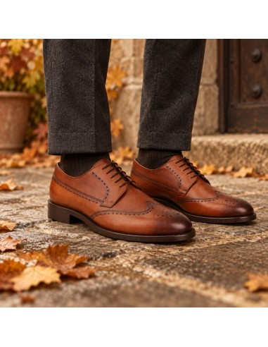 Brown leather derby