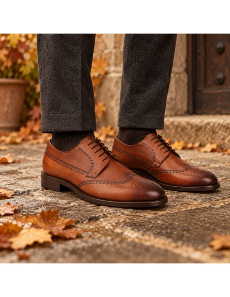 Derby de peau marron OLVERA-CUERO