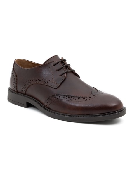 Derby de peau marron PAOLO-MARRON