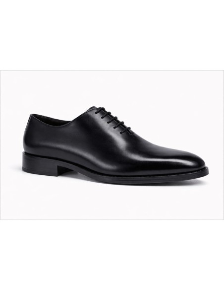 Oxford de piel acabado a mano color negro