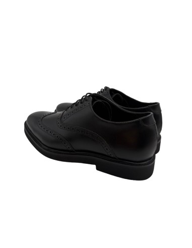 Oxford de piel de costura vuelta color negro