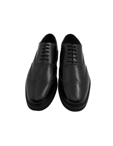 Oxford de piel de costura vuelta color negro