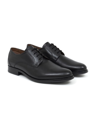 Black leather derby