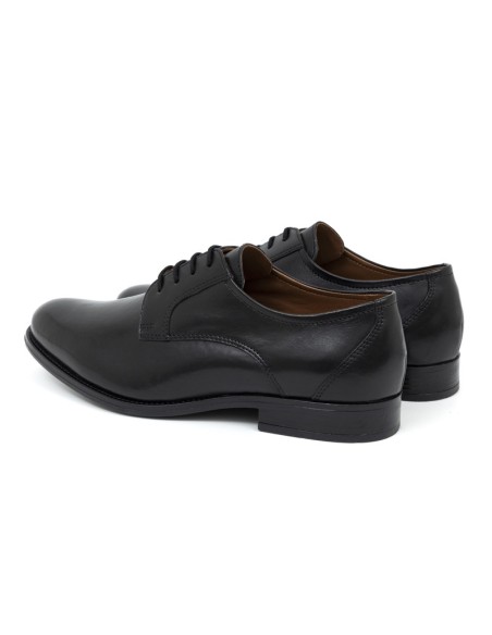 Black leather derby