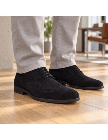 Blue suede derby