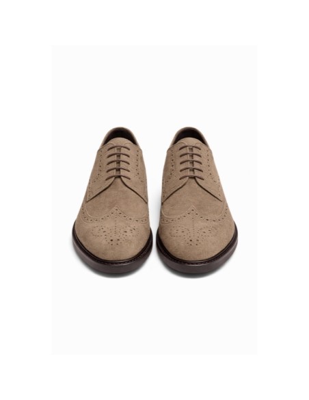 Beige leather derby