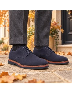 Derby suède bleu SERRATI-NAVY