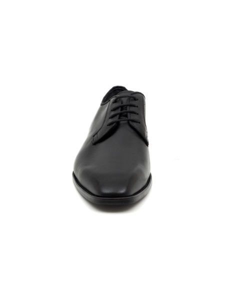 Black leather derby