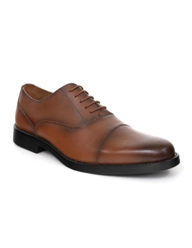 Oxford de piel con costura color cuero