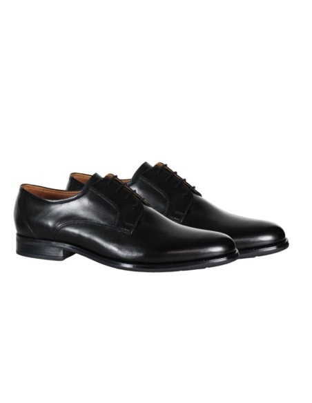 Black leather derby