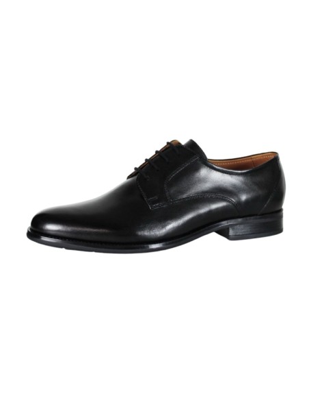 Black leather derby