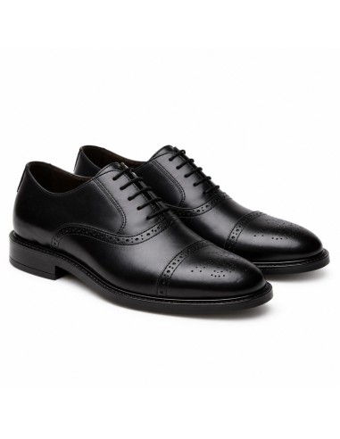 Oxford de piel de costura vuelta color negro