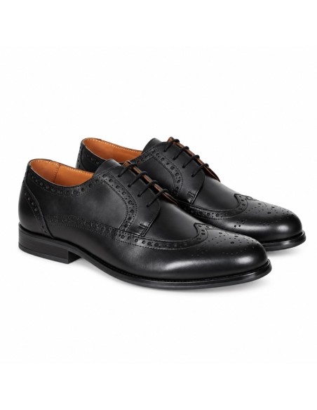 Black leather derby