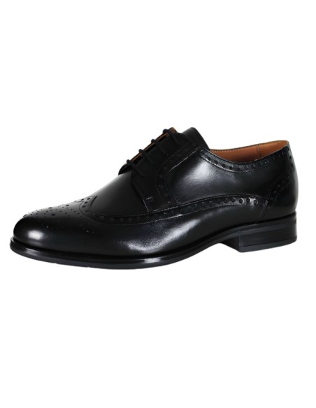 Black leather derby