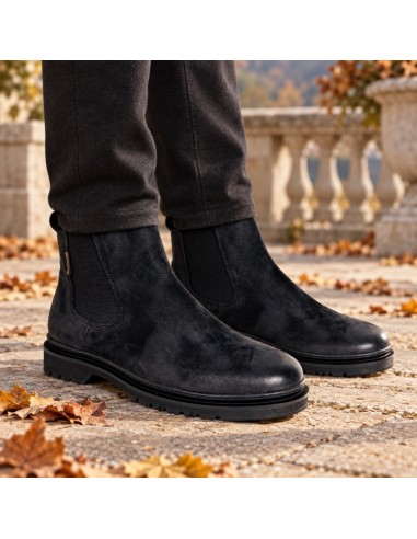 Black leather boot