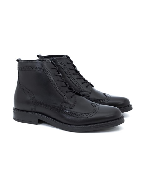 Bottine de peau le noir PARZIP-NEGRO