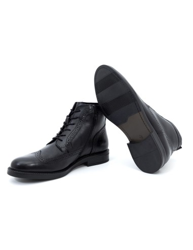 Bottine de peau le noir PARZIP-NEGRO