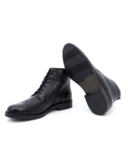 Bottine de peau le noir PARZIP-NEGRO
