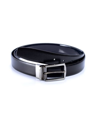 Ceinture cuir réversible le noir B-FLOREV-MARINO-NEGRO