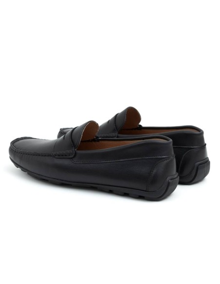 Mocassin de peau le noir BHOME-BLACK