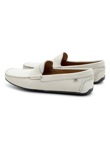 White leather moccasin
