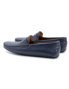 Mocasín de piel con antifaz color azul 2