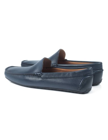 Mocassin de peau bleu ELLIOT-NAVY