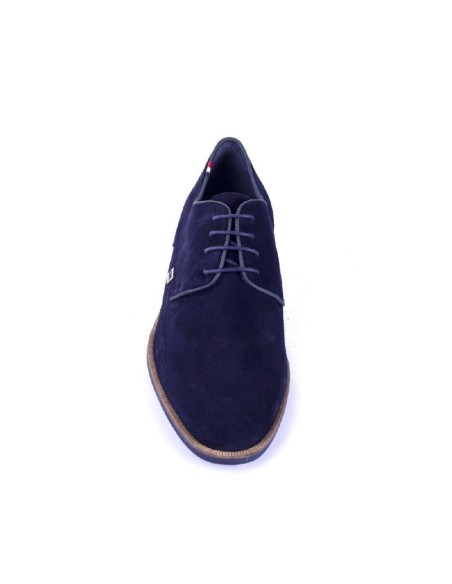 Blue suede derby