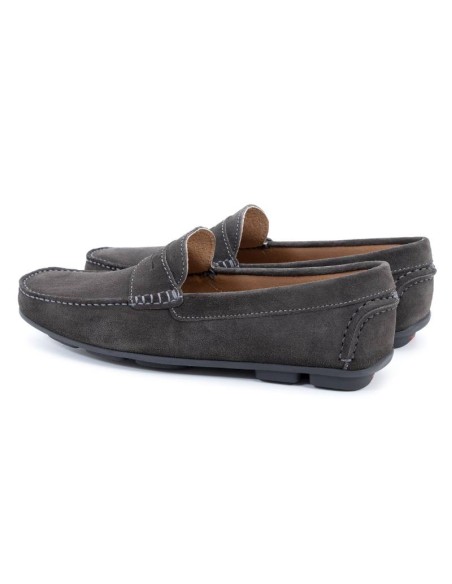 Grey suede moccasin