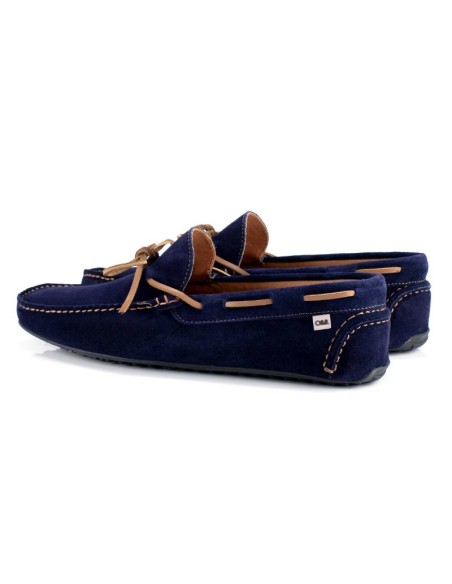 Blue suede moccasin