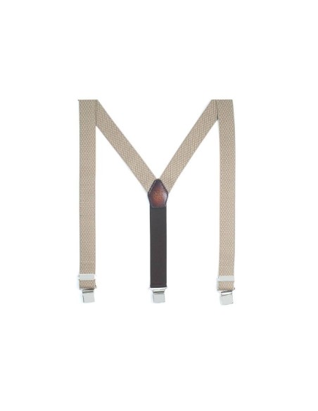 Tirantes elástico acabado a mano color beige