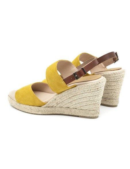 Espadrilles femme suède et cuir venu W-AHINOA-YELLOW