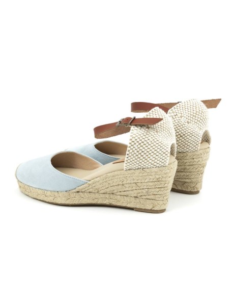 Espadrilles femme suède bleu W-AITANA-SKY