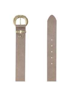 Cinturón de mujer de piel con hebilla de fantasía color beige 2