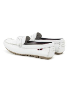 Mocasines de mujer de piel con antifaz color blanco 2