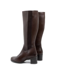 Brown leather Women's high boots 2