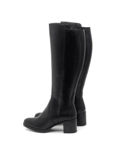Black leather Women's high boots 2