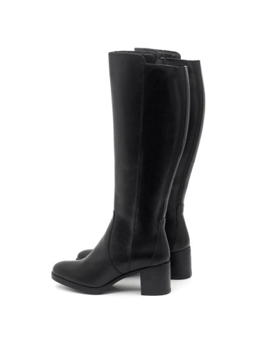 Botas de mujer de piel difuminado color negro