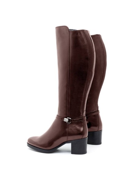 bottes femme de peau marron W-NORTI-MARRON