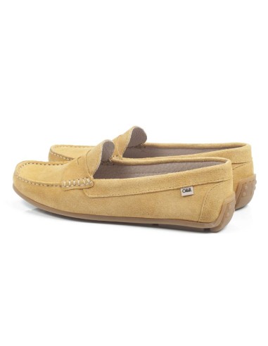 Brown suede women's moccasins