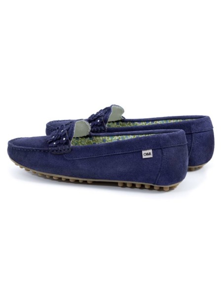 femmes mocassins suède bleu W-SUNSHINE-NAVY